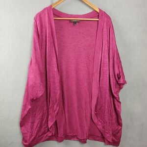 Lane Bryant Cardigan Sweater Womens 26/28 Purple Knit Rayon Stretch Open Front